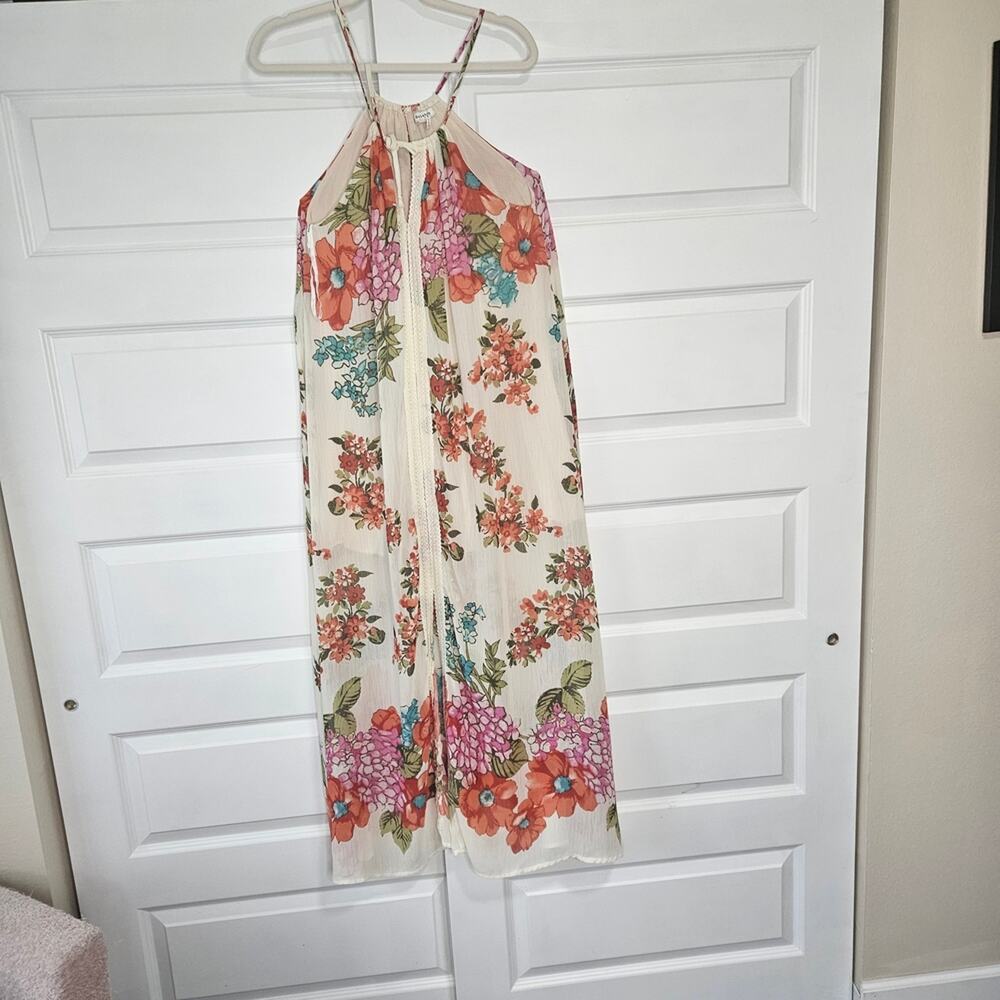 Soieblu Floral Halter Maxi Dress - Size M